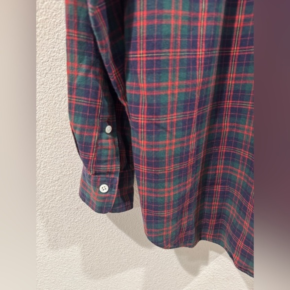 Vintage Ralph Lauren Men’s 100% Cotton Plaid Red Green Holiday Button Down Top M - Picture 11 of 13